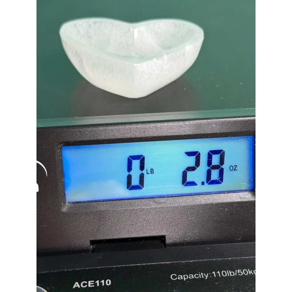 Natural Selenite Heart Charing Bowl Stone Healing Crystal Cleansing 2